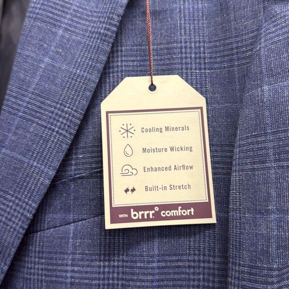 Jos A Bank Mens Size 40R Blazer Madras Patchwork Blue Plaid  Sport Coat - Picture 6 of 11